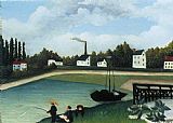 Fishing Paintings - Family Fishing by Henri Rousseau